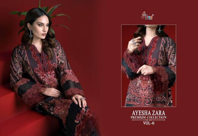 Shree Ayesha Zara 6 Wholesale Cotton Printed Pakistani Salwar Suits
